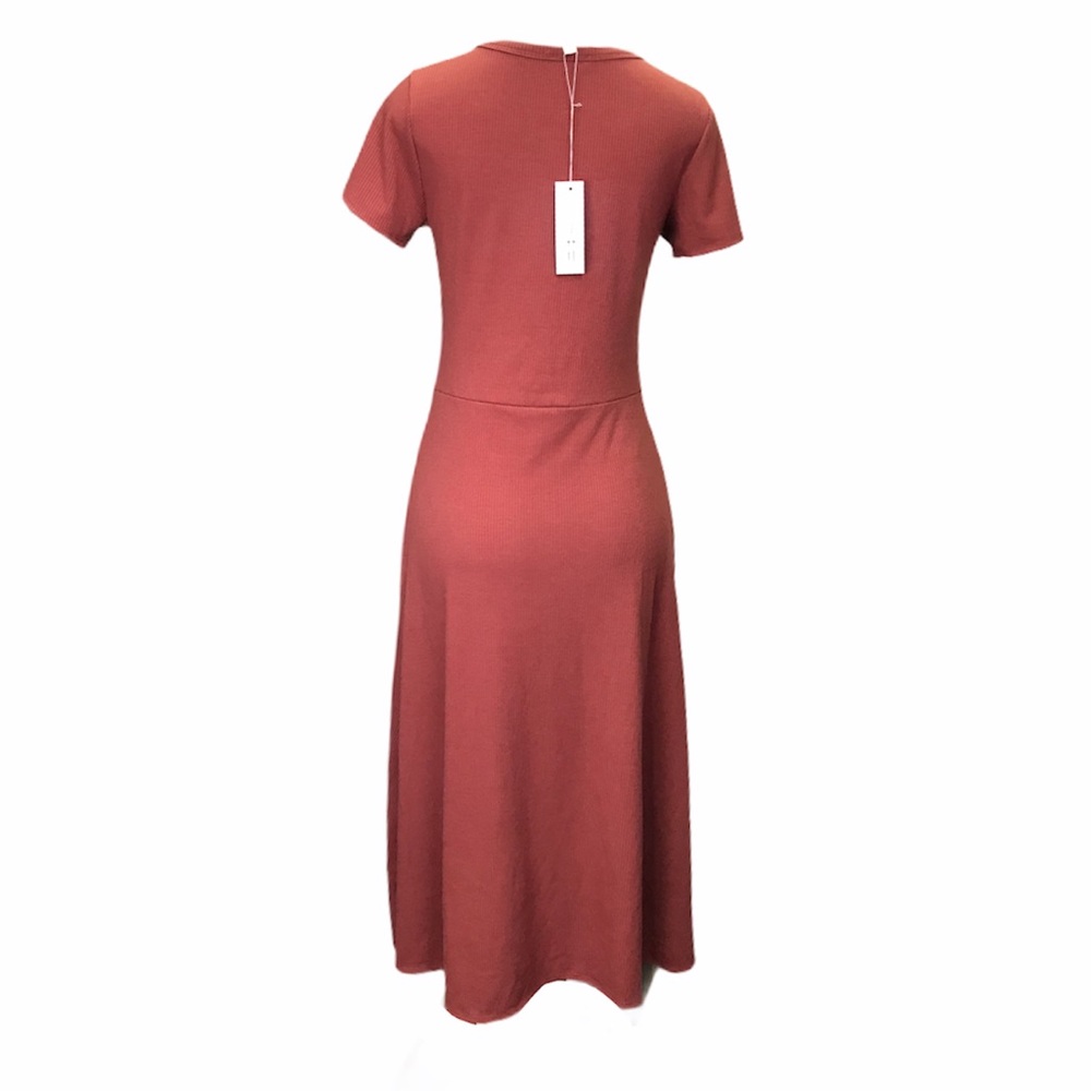 See You Monday Mauve Ribbed Knit Midi Dress - Picture 4 of 4